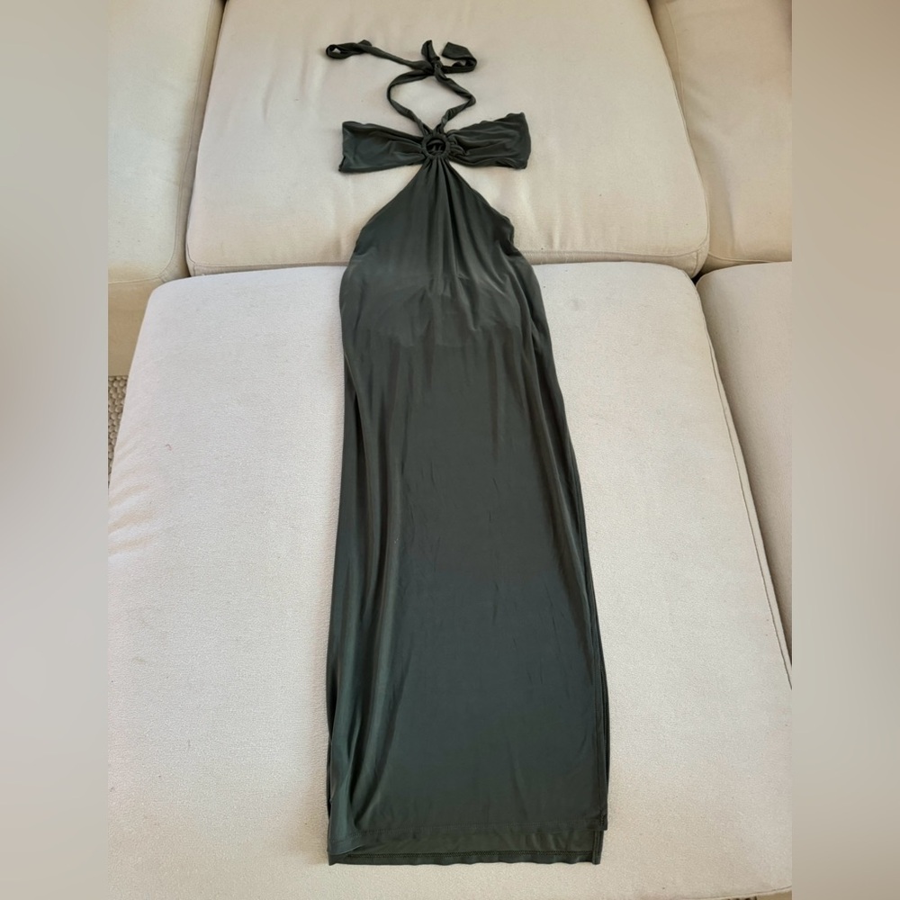 🌿 PrettyLittleThing Green Cut Out Dress – Size US 6 – Worn Once!